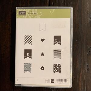 This Stampin’Up Banner Blast Stamp set of 10 Rubber Stamps Retired